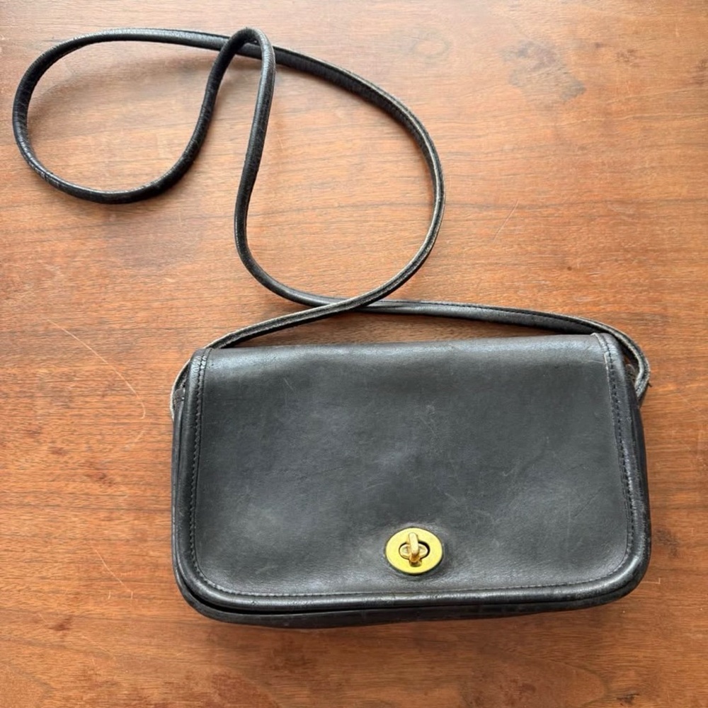 Vintage Coach Black Crossbody Bag
